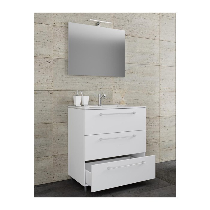 VCM my bath Badmöbel-Set 3-teilig Schubo 914351 weiß 80,0 x 46,0 x 86,0 cm
