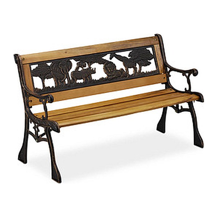 relaxdays Kinderbank Kinder 10030924_0 schwarz/braun Holz 83,0 cm