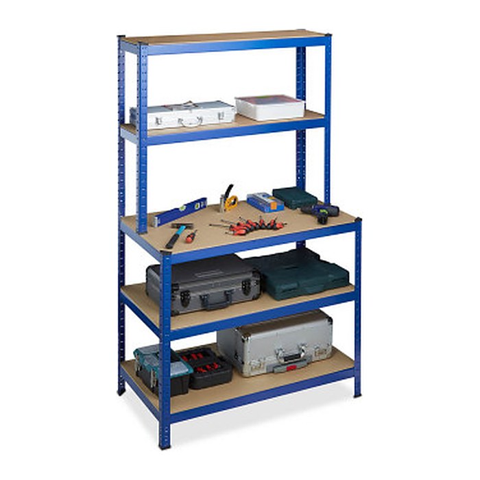 relaxdays Schwerlastregal 10026757_0 blau 100,0 x 60,0 x 180,0 cm