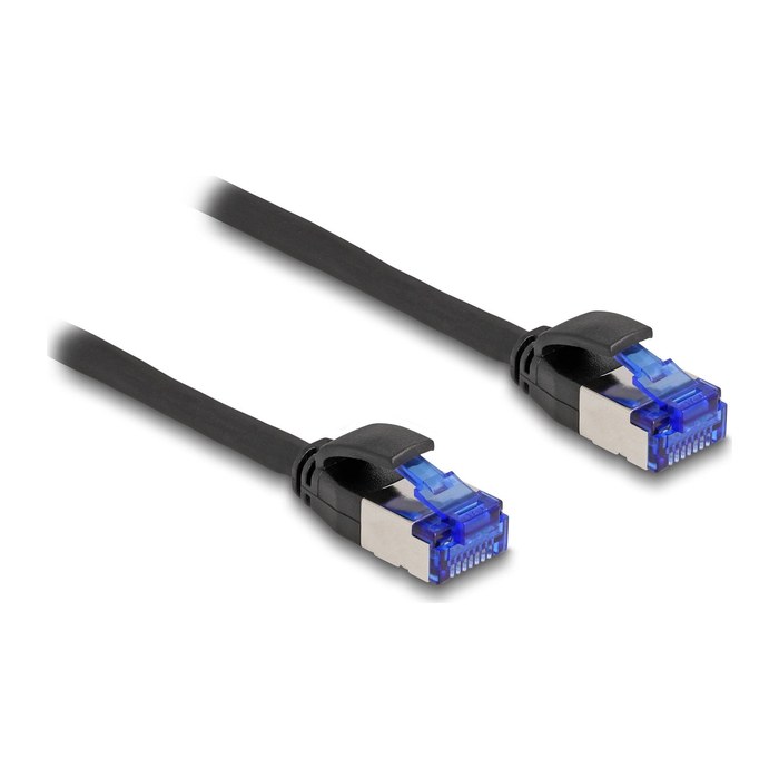 DELOCK RJ45 Netzwerkkabel Cat.6A S/FTP Slim 1m schwarz