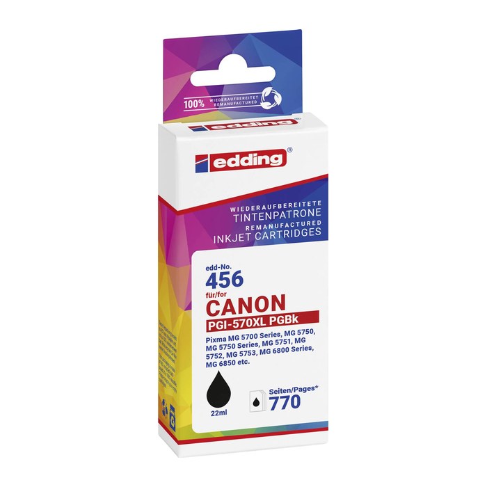edding EDD-456 schwarz Druckerpatrone kompatibel zu Canon PGI-570 XL