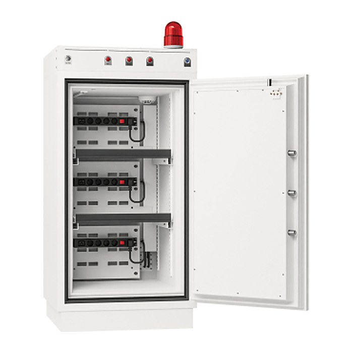 phoenix Tresor BATTERY COMMANDER PRO mit Feuerschutz signalweiß 69,0 x 71,0 x 138,5 cm