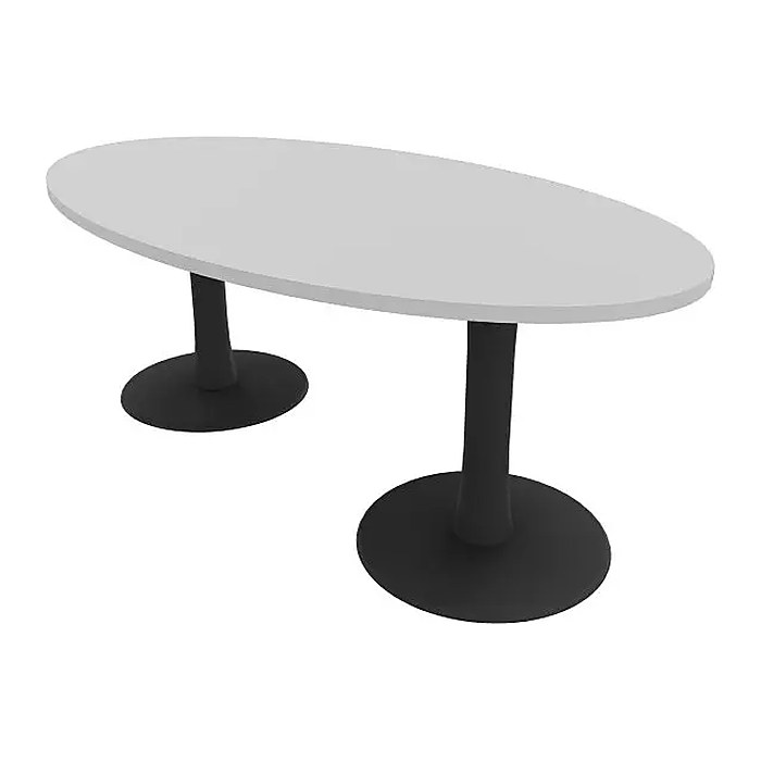 Quadrifoglio Konferenztisch Idea+ lichtgrau oval, Säulenfuß grau, 200,0 x 110,0 x 74,0 cm