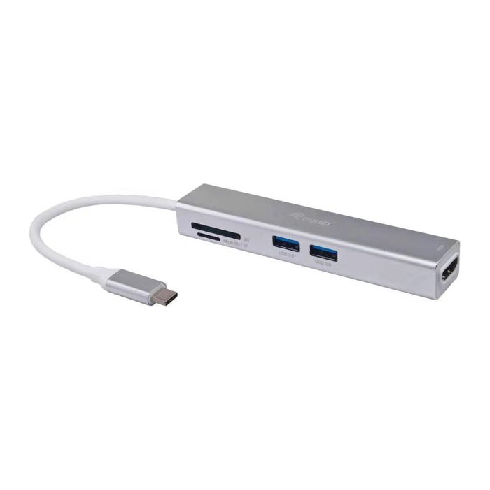 Equip Adapter USB-C->HDMI/2xUSB3.0/SD/TF 4K/ 30Hz 0.15m Alu.