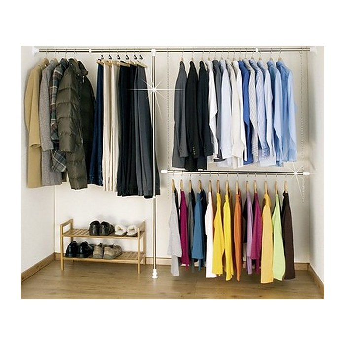 WENKO Teleskop-Garderobe silber Metall 150,0-245,0 x 160,0-202,0 cm, 1 Set