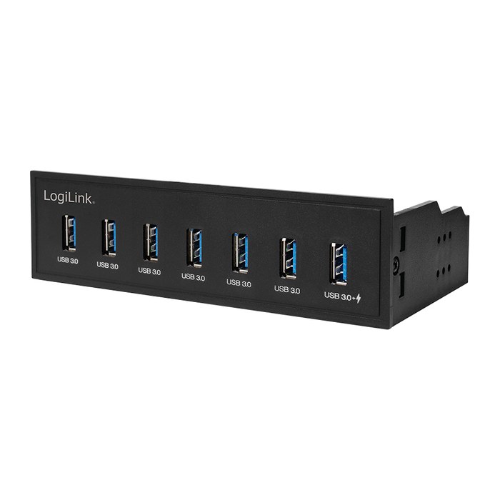 Logilink USB HUB 3.0, 7-Port, 5,25" intern + Schnelladeport