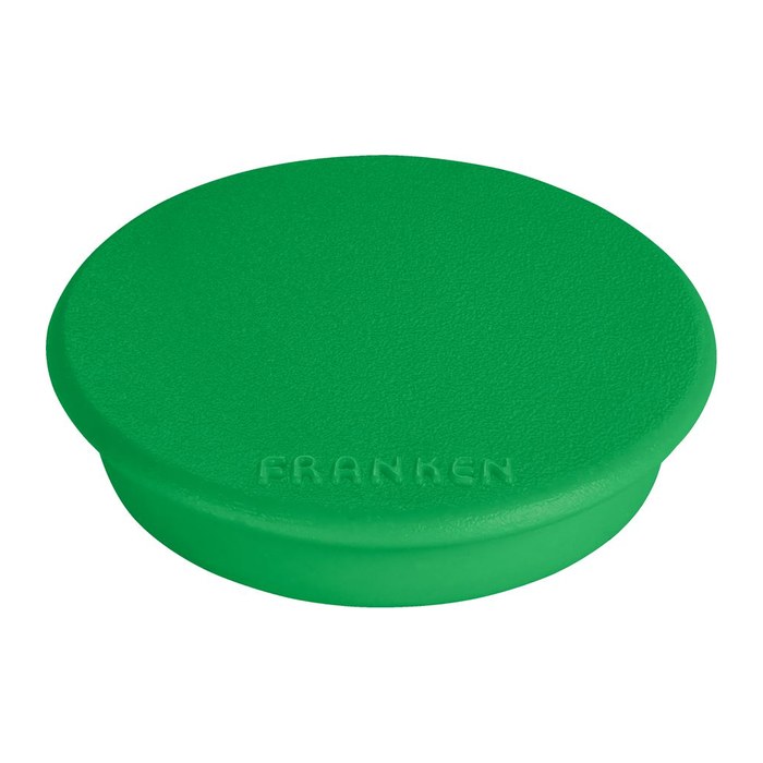 FRANKEN Haftmagnet Magnete grün, Kunststoff Ø 2,4 x 0,63 cm, 10 St.