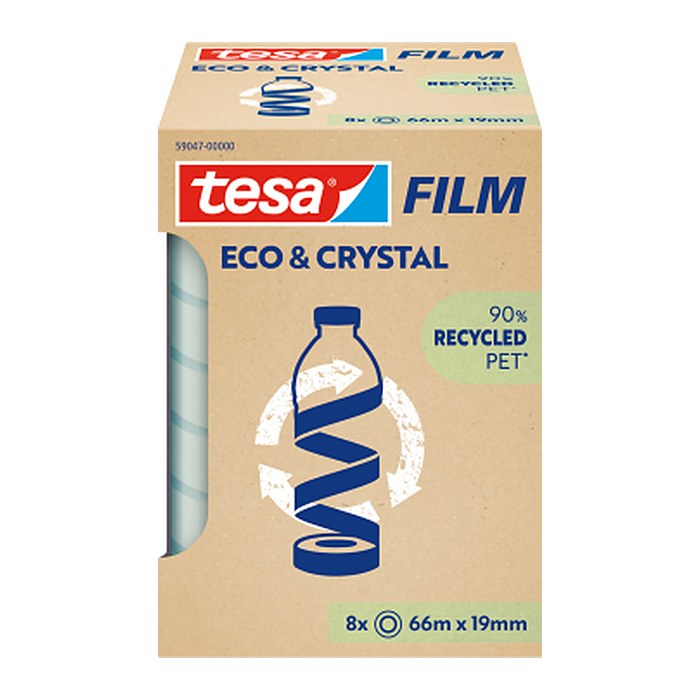tesa CRYSTAL RECYCLED Klebefilm transparent 19,0 mm x 66,0 m 8 St.