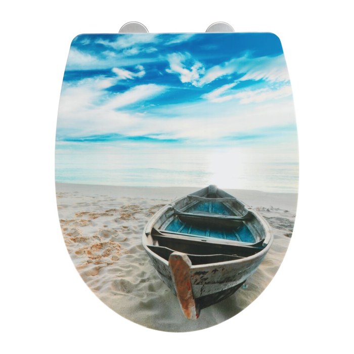 WENKO WC-Sitz mit Absenkautomatik Boat High Gloss blau, 1 St.