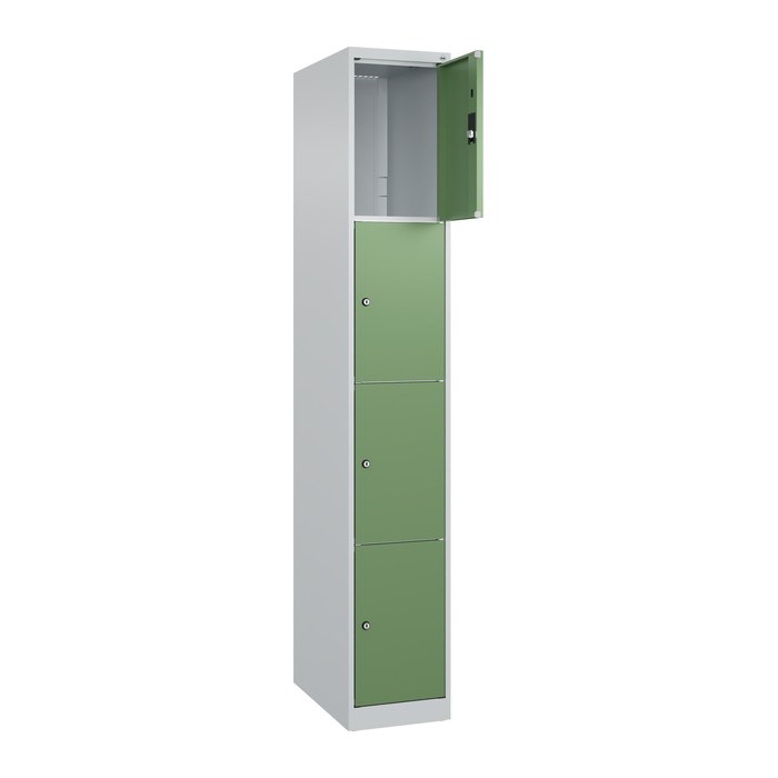 CP Schließfachschrank Classic Plus lichtgrau, resedagrün 080000-104 S10006, 4 Schließfächer 30,0 x 50,0 x 185,0 cm