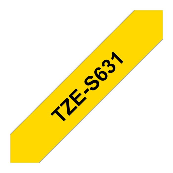 brother Schriftband TZe-S631 TZES631, 12 mm, schwarz auf gelb, 1 St.