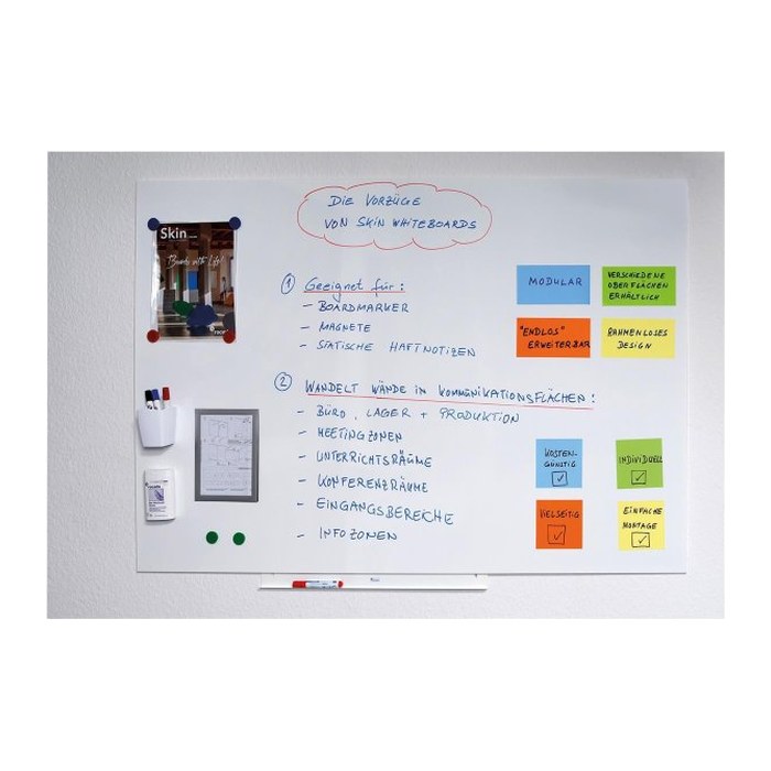 rocada Whiteboard PRO Skin 100,0 x 150,0 cm weiß spezialbeschichteter Stahl