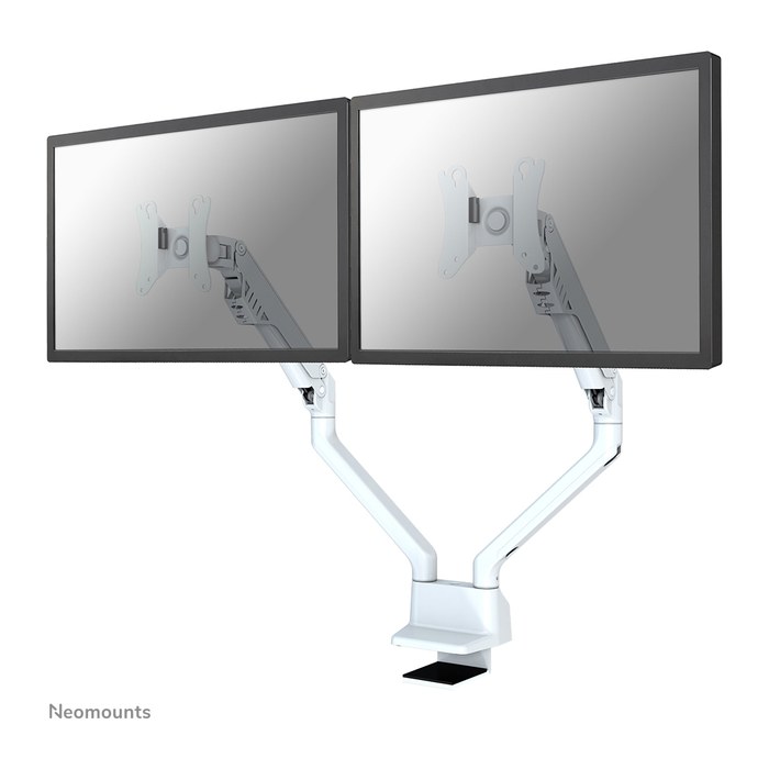 Neomounts Monitor-Halterung FPMA-D750DWHITE2 weiß für 2 Monitore, Tischklemme, Tischbohrung