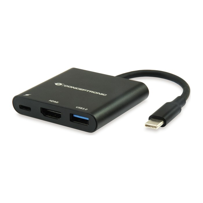 CONCEPTRONIC 3-1 Dock USB-C->HDMI/USB-A/100WPD 25cm sw