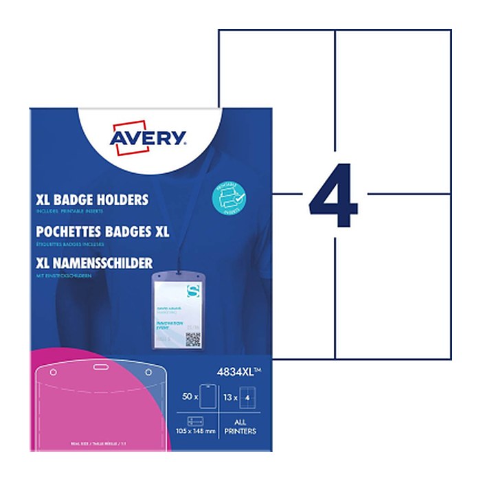 AVERY Zweckform XL Namensschilder 10,5 x 14,8 cm, 13 Blatt