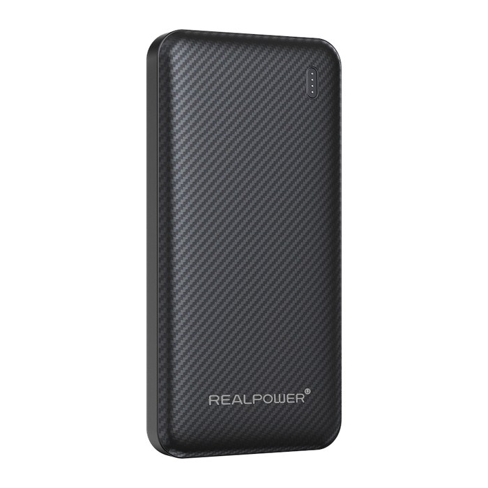 REALPOWER PB-10000 Plus,10.000 mAh,20W,2x USB-A,1xUSB-C blac