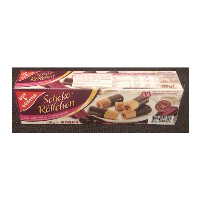 GUT&GÜNSTIG Schoko-Röllchen Zartbitter Kekse 125,0 g, 1 St.