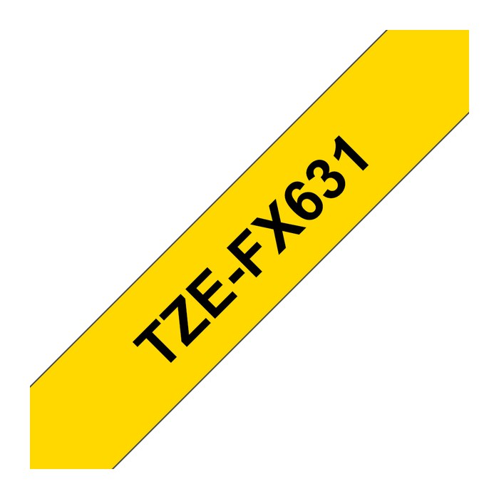 brother Schriftband TZe-FX631 TZEFX631, 12 mm, schwarz auf gelb, 1 St.