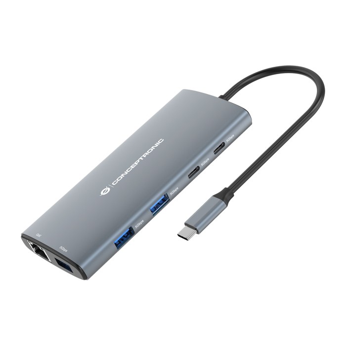 CONCEPTRONIC 10-1 Dock USB-C->HDMI/2xUSB-C/3xUSB-A/+ 20cm gr