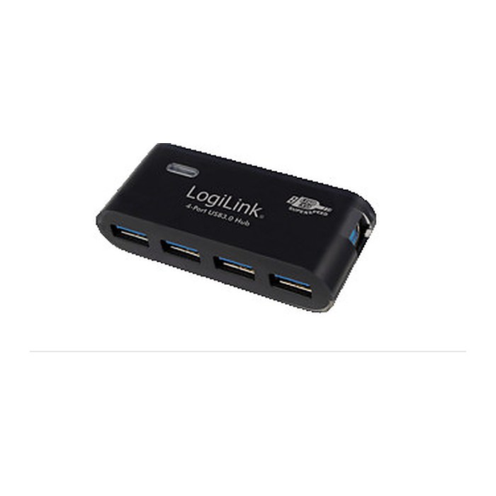Logilink USB-HUB 4-Port 3.0 m. Netzteil schwarz