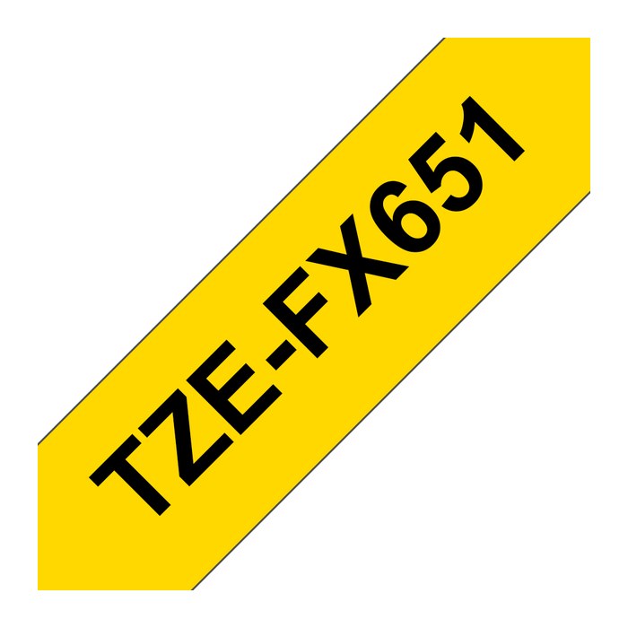 brother Schriftband TZe-FX651 TZEFX651, 24 mm, schwarz auf gelb, 1 St.