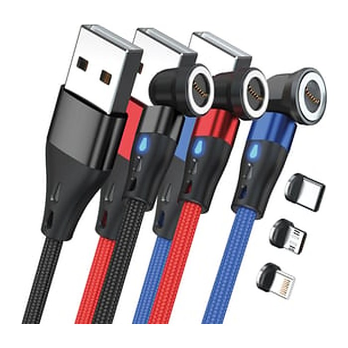 RealPower Magnetic cable 3 Amp Set,1m,3 Kabel mit Adaptern