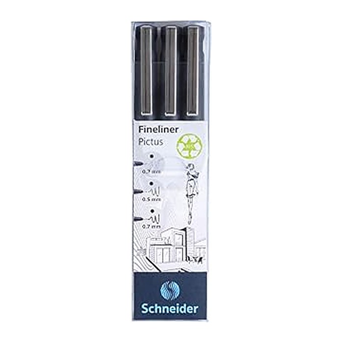 Schneider Pictus Fineliner-Set schwarz, 3 St.