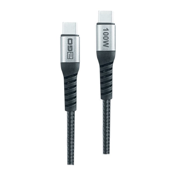 2GO Datenkabel USB-C 100W High Speed 200cm schwarz