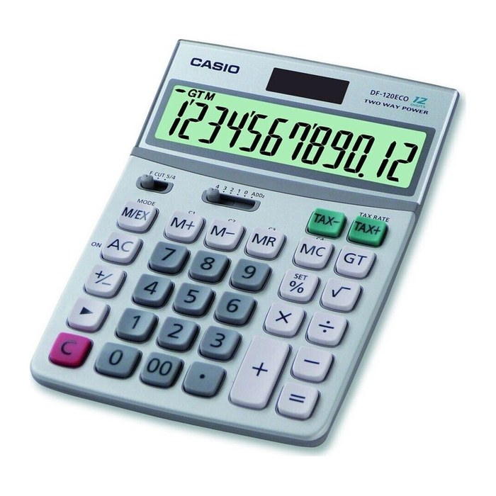 CASIO DF-120ECO Tischrechner silber
