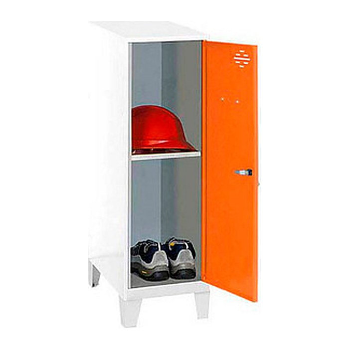 Simonrack Spind SIMONLOCKER DISM weiß, orange 8425437120855, 1 Schließfach 30,0 x 50,0 x 101,5 cm