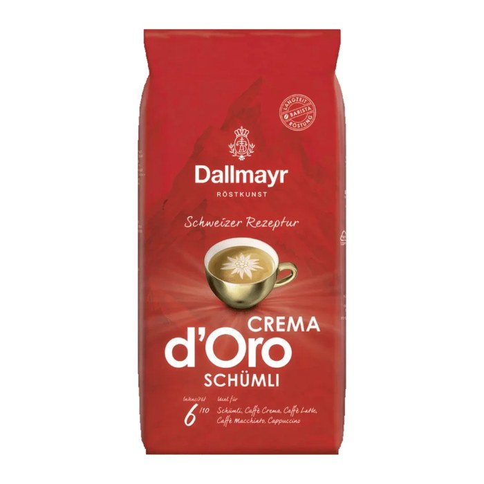Dallmayr CREMA D'ORO SCHÜMLI Kaffeebohnen, Arabica- und Robustabohnen 1 kg