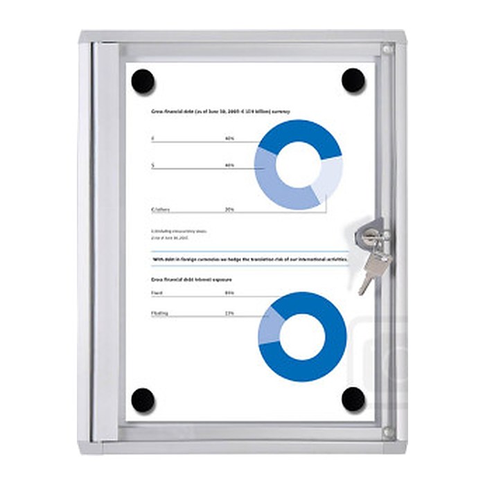 Showdown® Displays Schaukasten Economy XS silber 1x DIN A4 27,1 x 2,6 x 35,0 cm, 1 St.