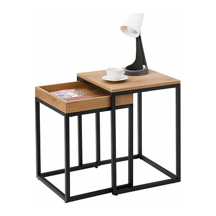VASAGLE Beistelltische-Set rechteckig Spanplatte braun, 2 St.