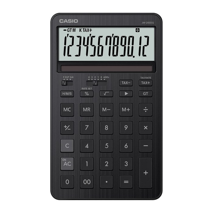 CASIO JW-200DQ-BK Taschenrechner eisenschwarz