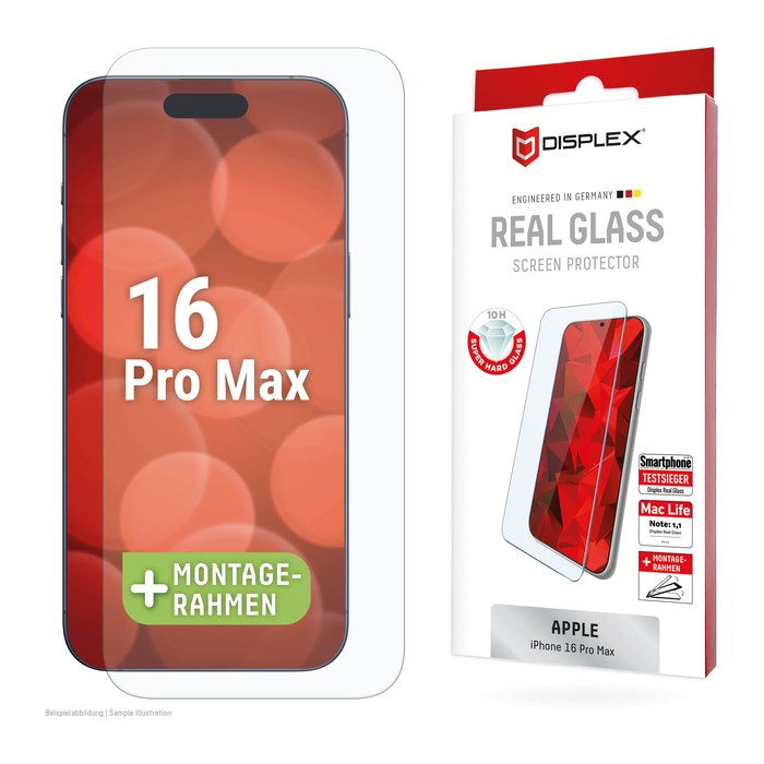 DISPLEX® Real Glass Display-Schutzglas für Apple iPhone 16 Pro Max