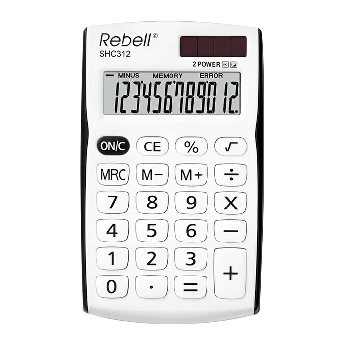 Rebell SHC312 BK Taschenrechner weiß/schwarz