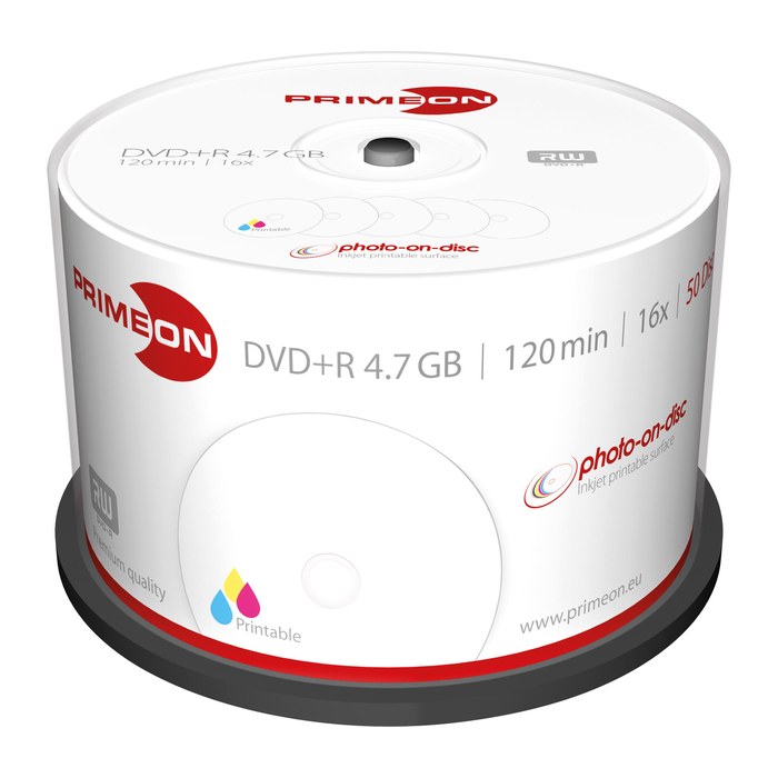 PRIMEON DVD+R 4,7 GB bedruckbar, 50 St.