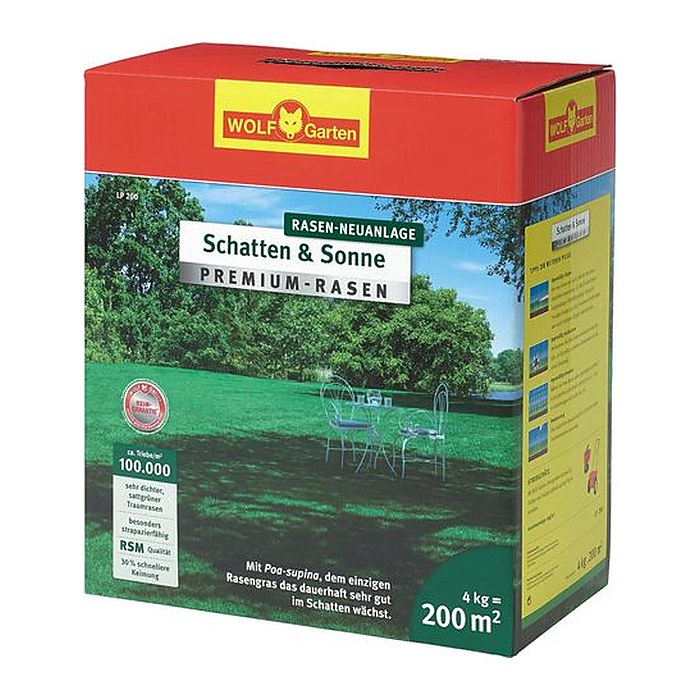 WOLF-Garten® Schatten & Sonne PREMIUM LP 200 Rasensamen 4,0 kg