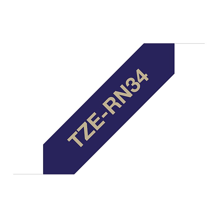 brother Textil-Schriftband TZe-RN34 TZERN34, 12 mm, gold auf blau, 1 St.