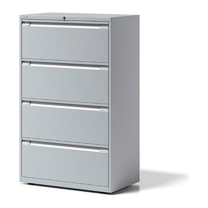 BISLEY Essentials Hängeregistraturschrank lichtgrau 4 Schubladen 80,0 x 47,0 x 130,0 cm, 1 St.