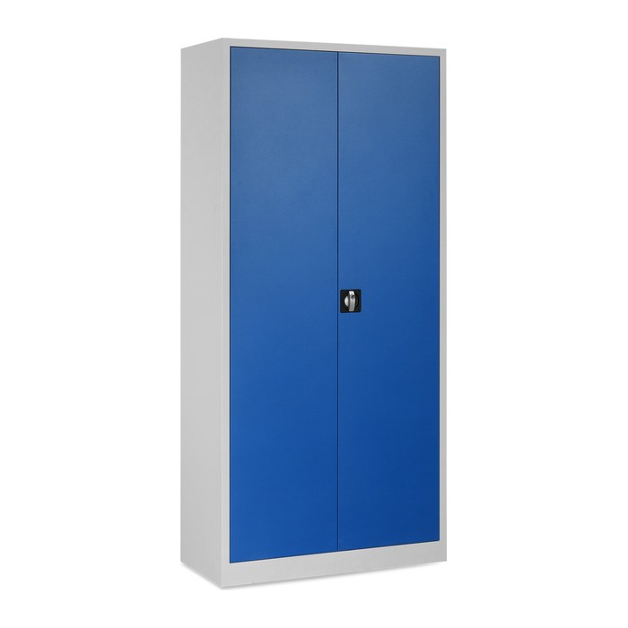 Aktenschrank aus Stahl – 920 x 420 (5 OH) – Korpus in Lichtgrau (Türen Enzianblau)