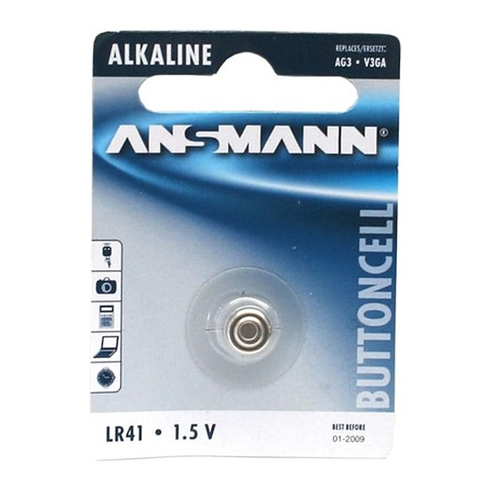 ANSMANN Knopfzelle LR41 Alkali-Mangan 1,5 V, 1 St.