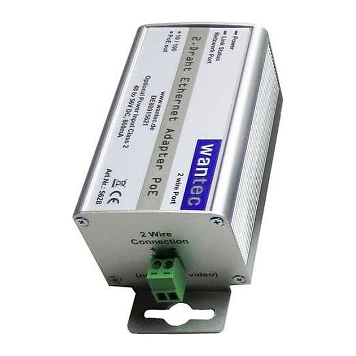 Wantec Netzwerkadapter 2wIP 2 Draht 10/100 PoE Schraubkl.