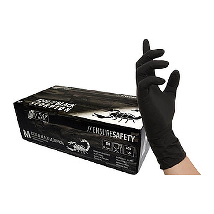 NITRAS MEDICAL unisex Einmalhandschuhe BLACK SCORPION schwarz Größe M, 100 St.