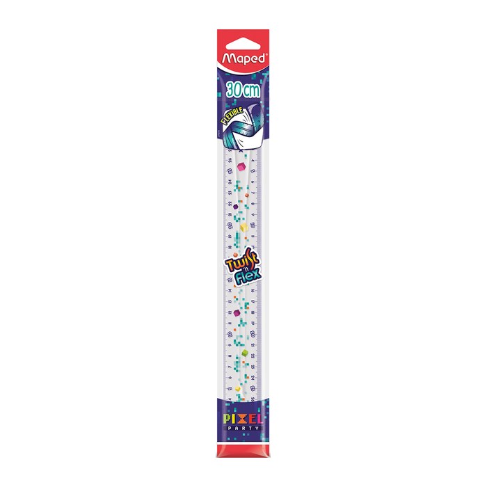 maped Lineal TWIST'n Flex PIXEL PARTY 30,0 cm, transparent