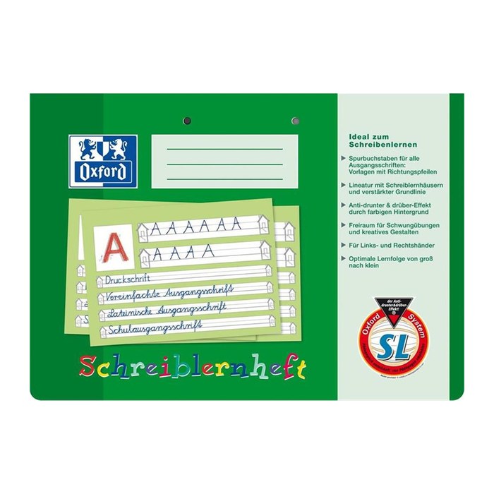 OXFORD Schreiblernheft Lineatur SL liniert DIN A4 quer ohne Rand, 16 Blatt, 1 St.