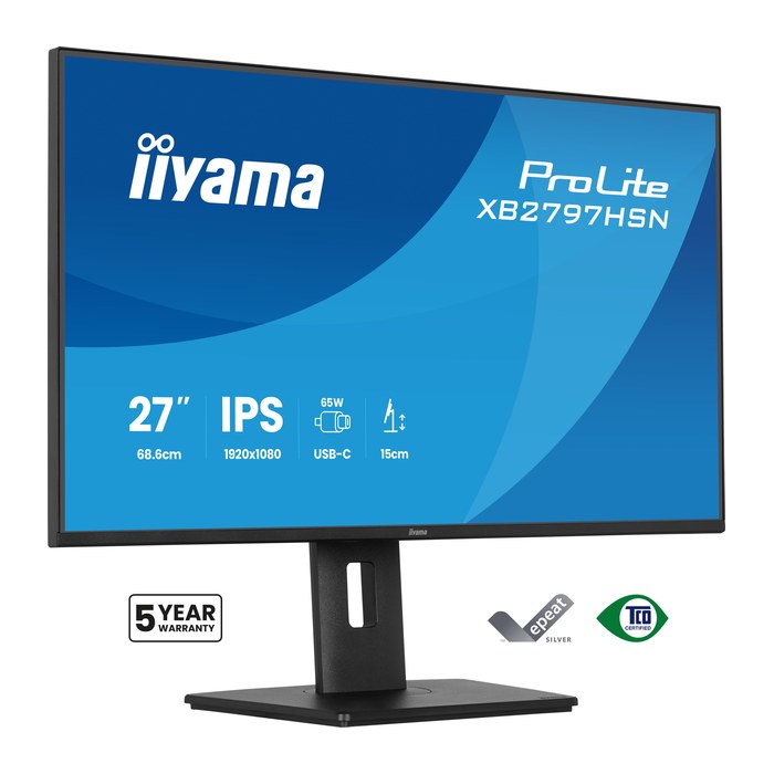 IIYAMA 68.6cm (27") XB2797HSN-B1 16:9 HDMI+DP+2xUSB-C IPS