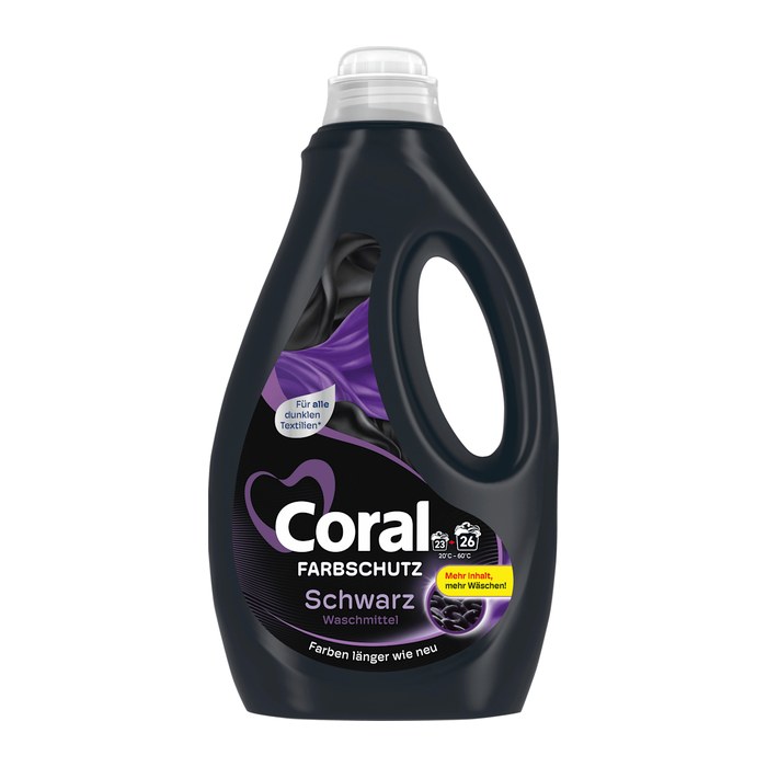 Coral FARBSCHUTZ SCHWARZ Waschmittel flüssig, 1,3 l