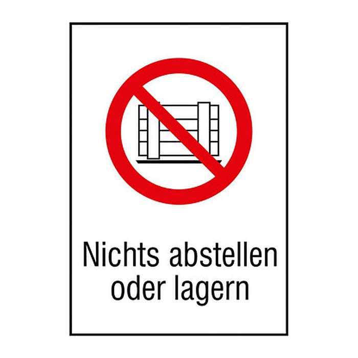 SafetyMarking® Verbotsaufkleber "Nichts abstellen oder lagern" rechteckig 13,1 x 18,5 cm, 1 St.