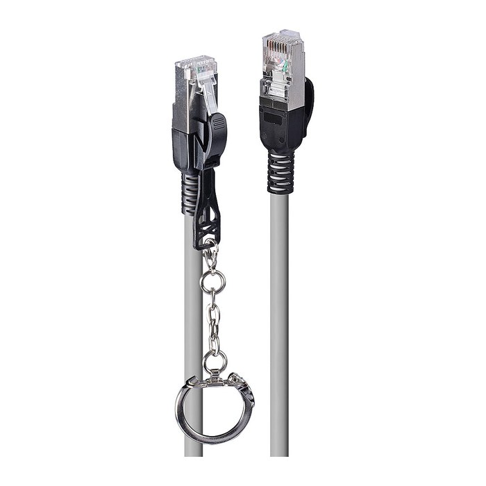 LINDY Patchkabel Cat.6A S/FTP grau 0,5m verriegelbar